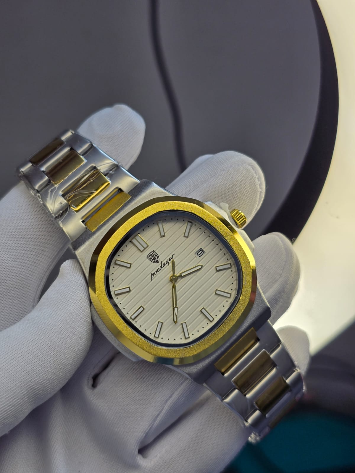 Luxury Two-Tone স্টেইনলেস স্টিল রিস্ট ওয়াচ – ক্লাসিক ও এলিগেন্ট ডিজাইন