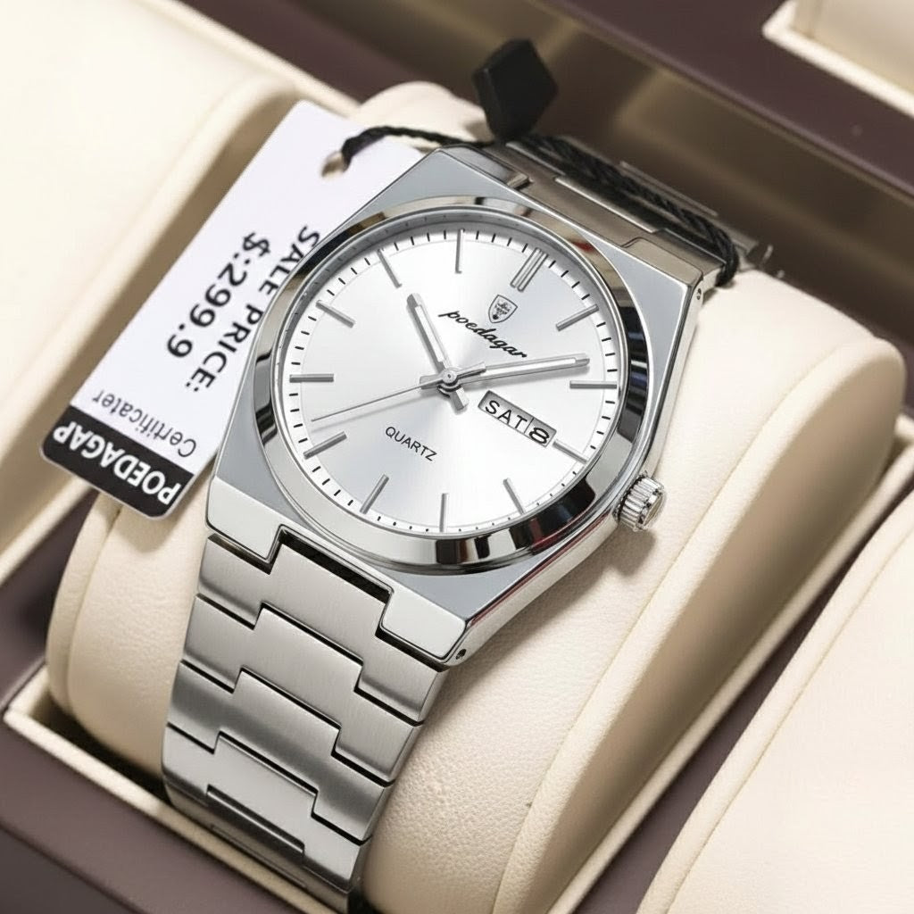 POEDAGAR 930 পুরুষদের স্টাইলিশ স্টেইনলেস স্টিল ঘড়ি